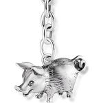 Nickelfreie Silberne Schlüsselanhänger & Taschenanhänger mit Schweinemotiv aus Edelstahl für Herren 