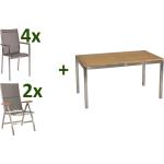 Reduzierte Silbergraue Minimalistische Nachhaltige Teakholz-Gartenstühle aus Teakholz Breite 150-200cm, Höhe 200-250cm, Tiefe 50-100cm 
