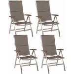 Reduzierte Taupefarbene Moderne Gartenstühle & Balkonstühle matt aus Polyrattan mit verstellbarer Rückenlehne Breite 50-100cm, Höhe 100-150cm, Tiefe 50-100cm 4-teilig 
