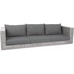 Stern Fontana Korpus 3-Sitzer Sofa Geflecht Vintage weiß inkl. Sitz- und Rückenkissen seidengrau 100% Polyacryl mit Reißverschluss