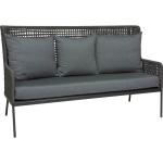 Stern GRETA Lounge-Sofa Aluminium anthrazit mit Kordel platin inkl. Sitz- und Rückenkissen seidengrau