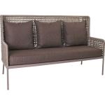 Stern GRETA Lounge-Sofa Aluminium champagner mit Kordel ecru inkl. Sitz- Rückenkissen rehbraun
