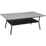 Stern GRETA Lounge-Tisch Aluminium anthrazit mit Tischplatte Silverstar 2.0 Zement hell und Ablagefach Bespannung Textilen