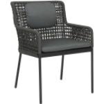 Stern GRETA Sessel Aluminium anthrazit mit Kordel platin inkl. Sitz- und Rückenkissen seidengrau