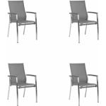 Reduzierte Anthrazitfarbene Moderne Stern Gartenstühle & Balkonstühle aus Edelstahl Outdoor Höhe 50-100cm, Tiefe 50-100cm 4-teilig 