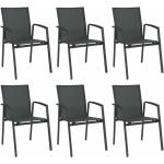 Reduzierte Anthrazitfarbene Moderne Stern Top Gartenstühle Metall matt aus Polyrattan stapelbar 6-teilig 