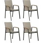 Reduzierte Anthrazitfarbene Moderne Stern Top Gartenstühle Metall matt aus Polyrattan Outdoor 4-teilig 