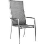 Anthrazitfarbene Stern Cardiff Gartenstühle Metall aus Edelstahl mit verstellbarer Rückenlehne Breite 100-150cm, Höhe 100-150cm, Tiefe 50-100cm 