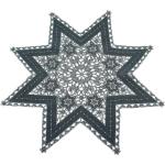 Anthrazitfarbene Sterne Mitteldecken aus Polyester maschinenwaschbar 