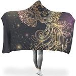 Bunte Sterne Decken mit Kapuze mit Weltallmotiv aus Fleece 130x150 für den für den Winter 