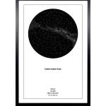 Schwarze Kunstdrucke Matte aus Massivholz personalisiert 60x40 