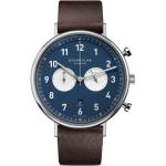 Mitternachtsblaue Vintage Sternglas Armbanduhren aus Silber mit Chronograph-Zifferblatt 