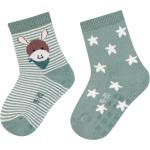 Mintgrüne Sterne Stoppersocken für Kinder & Noppensocken für Kinder mit Tiermotiv Größe 22 2-teilig für den für den Winter 