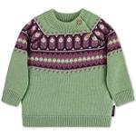Grüne Bestickte Sterntaler Bio Norweger Pullover für Kinder für Mädchen Größe 68 