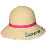 Beige Sterntaler Kinderstrohhüte mit Pailletten aus Stroh 57 für Mädchen für den für den Sommer 