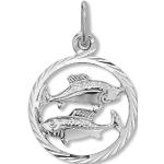 Silberne Motiv Elegante Fische-Anhänger mit Sternzeichen-Motiv aus Silber für Damen 