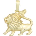 Goldene Löwe-Anhänger mit Löwen-Motiv aus Gelbgold für Damen 