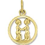 Goldene Elegante Zwillinge-Anhänger mit Sternzeichen-Motiv aus Gold für Damen 
