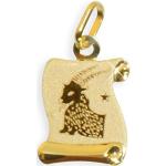 Goldene Viennagold Steinbock-Anhänger mit Sternzeichen-Motiv aus Gold 14 Karat graviert für Damen 