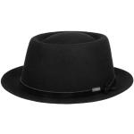 Schwarze Unifarbene Elegante Stetson Trilbies & Fedora-Hüte aus Filz 63 für Damen Größe XXL für den für den Herbst 