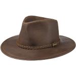 Dunkelbraune Geflochtene Stetson Cowboyhüte aus Büffelleder 57 für Damen Größe M 