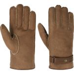 Braune Gefütterte Handschuhe aus Lammfell für Herren Größe 10 für den für den Winter 