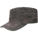 Schwarze Vintage Stetson Army-Caps aus Leder für Herren Größe XXL für den für den Sommer 