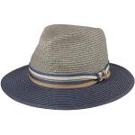 Graue Gestreifte Stetson Panamahüte aus Stroh 57 für Damen Übergrößen für den für den Sommer 