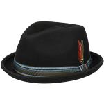 Reduzierte Schwarze Unifarbene Elegante Stetson Ripsbandhüte aus Filz 58 für Damen Größe 3 XL für den für den Herbst 