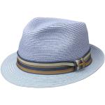 Hellblaue Gestreifte Stetson Trilby Sommerhüte aus Stroh Größe M 
