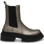 Reduzierte Graue Steve Madden Chelsea-Boots aus Leder für Damen Größe 40 