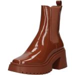 Reduzierte Ockerfarbene Unifarbene Steve Madden Chelsea-Boots ohne Verschluss aus Kunstleder für Damen Größe 41 