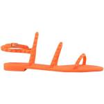 Orange Unifarbene Steve Madden Runde Damensandalen mit Nieten mit Riemchen aus Gummi Gefüttert Größe 41 für den für den Winter 
