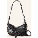 Schwarze Steve Madden Damenschultertaschen & Damenshoulderbags mit Reißverschluss aus Kunstleder 