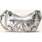 Silberne Steve Madden Damenschultertaschen & Damenshoulderbags mit Reißverschluss aus Kunstleder 