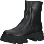 Reduzierte Schwarze Casual Steve Madden Runde Blockabsatz Ankle Boots & Klassische Stiefeletten mit Reißverschluss in Normalweite aus Leder für Damen 