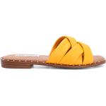 Reduzierte Gelbe Geflochtene Steve Madden Offene Lederschuhe & Kunstlederschuhe aus Leder für Damen Größe 37 für den für den Sommer 