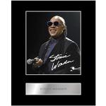 Stevie Wonder Foto mit Autogramm und Passepartout, Musik, Geschenk, Fotodruck