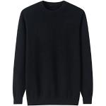 Schwarze Rundhals-Ausschnitt Kaschmir-Pullover aus Wolle für Damen Größe 4 XL Große Größen 