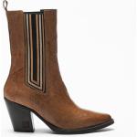 Reduzierte Kamelbraune Cowboy-Boots & Cowboystiefeletten aus Leder für Damen Größe 39 