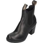 Schwarze Elegante High Heel Stiefeletten & High Heel Boots aus Leder für Damen Größe 40 