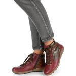 Reduzierte Bordeauxrote Remonte Ankle Boots & Klassische Stiefeletten mit Reißverschluss aus Glattleder mit herausnehmbarem Fußbett für Damen Größe 45 mit Absatzhöhe bis 3cm 