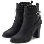 Schwarze LASCANA High Heel Stiefeletten & High Heel Boots aus Textil für Damen Größe 42 mit Absatzhöhe über 9cm 