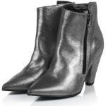 Silberne Siena Studio Pfennigabsatz High Heel Stiefeletten & High Heel Boots mit Reißverschluss mit Absatzhöhe 7cm bis 9cm 