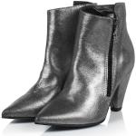 Silberne Siena Studio Pfennigabsatz High Heel Stiefeletten & High Heel Boots mit Reißverschluss mit Absatzhöhe 7cm bis 9cm 