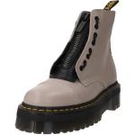 Taupefarbene Dr. Martens Sinclair Runde Ankle Boots & Klassische Stiefeletten mit Reißverschluss aus Glattleder für Damen Größe 43 mit Absatzhöhe bis 3cm 