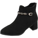 Schwarze Runde High Heel Stiefeletten & High Heel Boots mit Schnürsenkel leicht für Damen Größe 38 für den für den Winter 