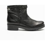 Reduzierte Schwarze Stiefeletten & Boots mit Nieten mit Nieten aus Leder für Damen Größe 35 