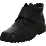 Schwarze Elegante Waldläufer Outdoor Schuhe mit Klettverschluss in Breitweite aus Glattleder Leicht für Herren Größe 42,5 