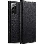 Schwarze StilGut Samsung Galaxy Note20 Ultra Cases Art: Flip Cases mit Bildern aus Leder 